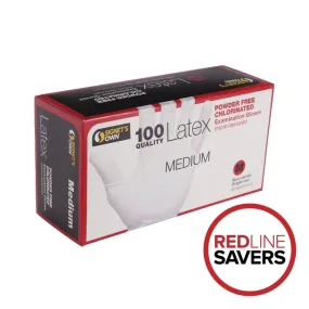 Signet's Own Latex Powder Free Exam Gloves - Medium (100 gloves per box)